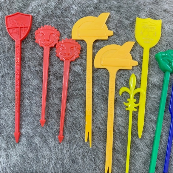 Vintage Swizzle Sticks Cocktail Appetizer Forks Lot - Picture 3 of 7